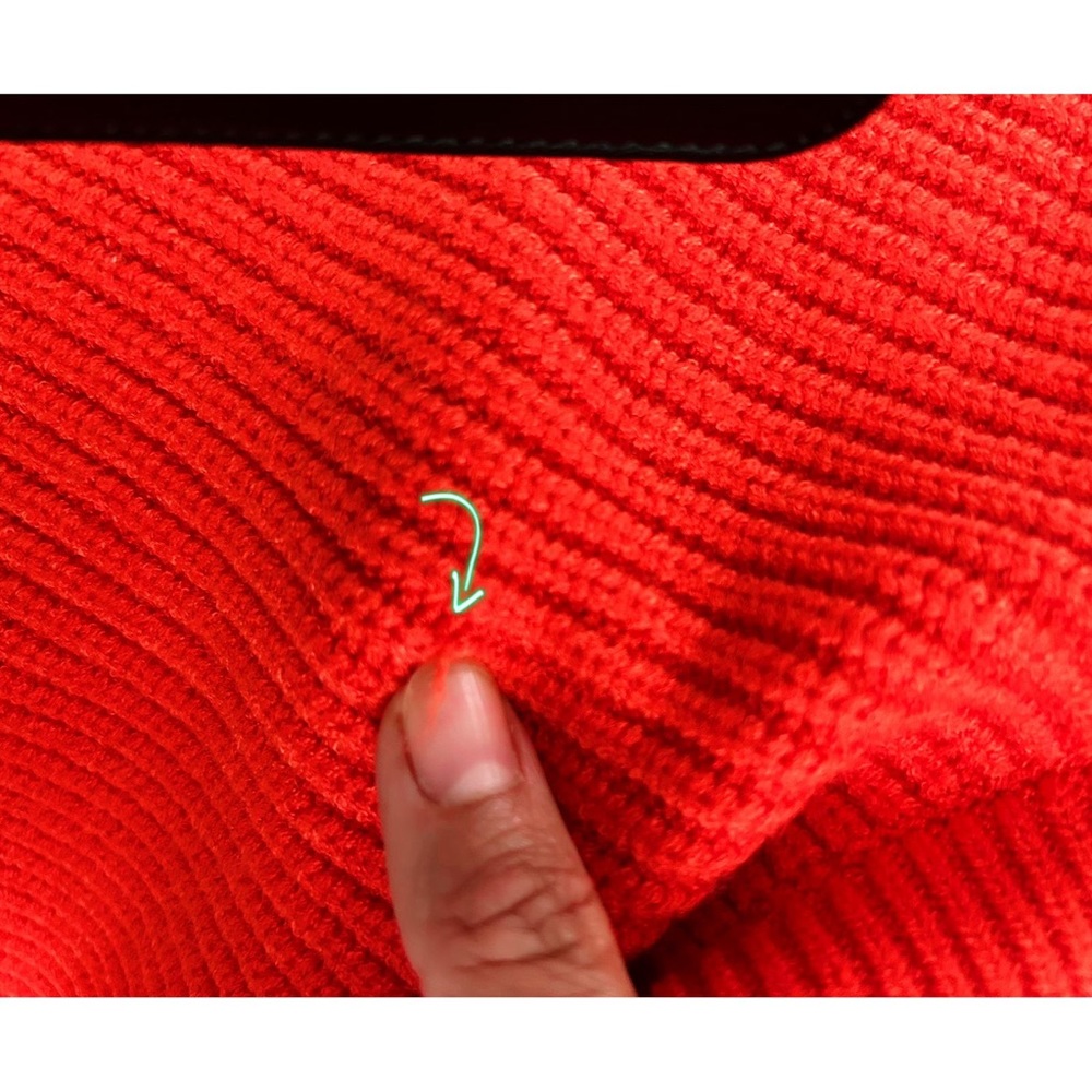Lush Colorblock Red and Cream Cropped Button Cardigan - Picture 14 of 15